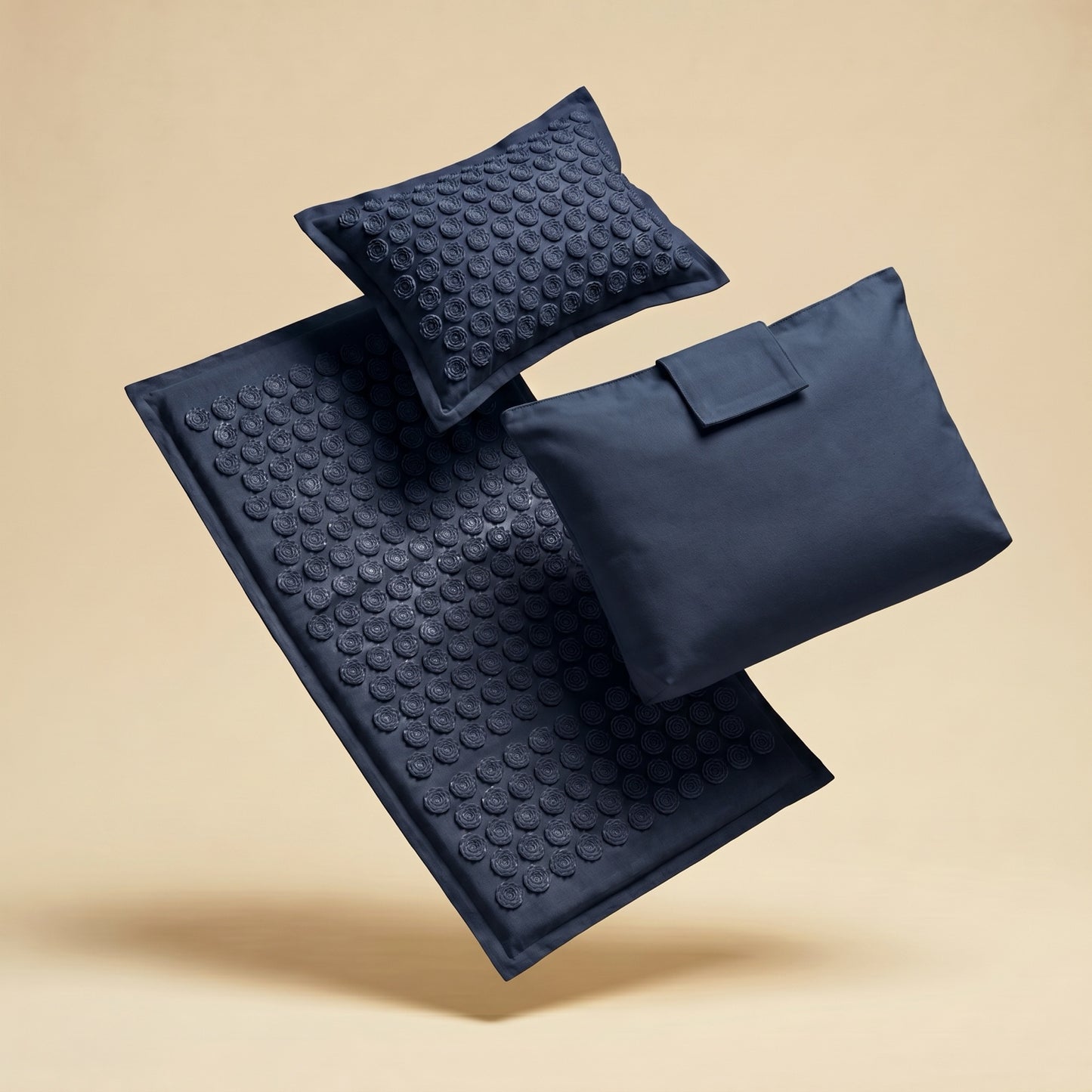 Restora acupressure mat, pillow & carry pouch set — Navy