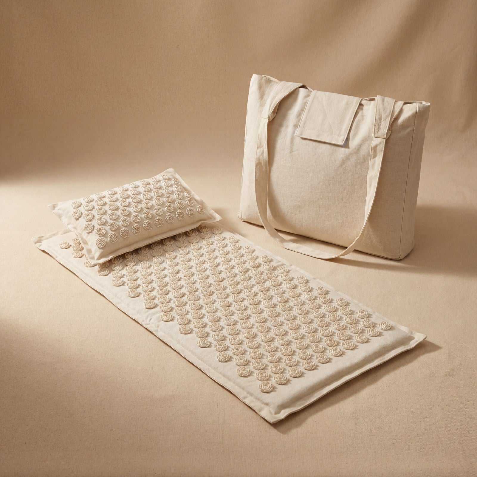 Restora acupressure mat & pillow set — Natural Linen