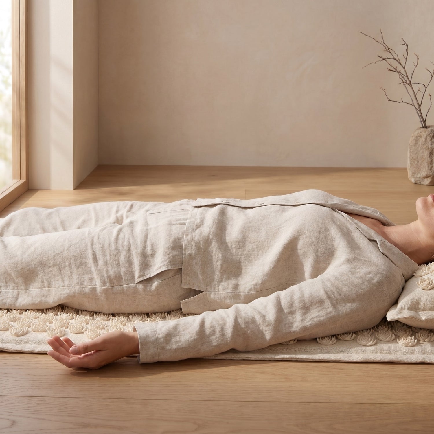 Restora acupressure mat — releasing tension, faceless lifestyle