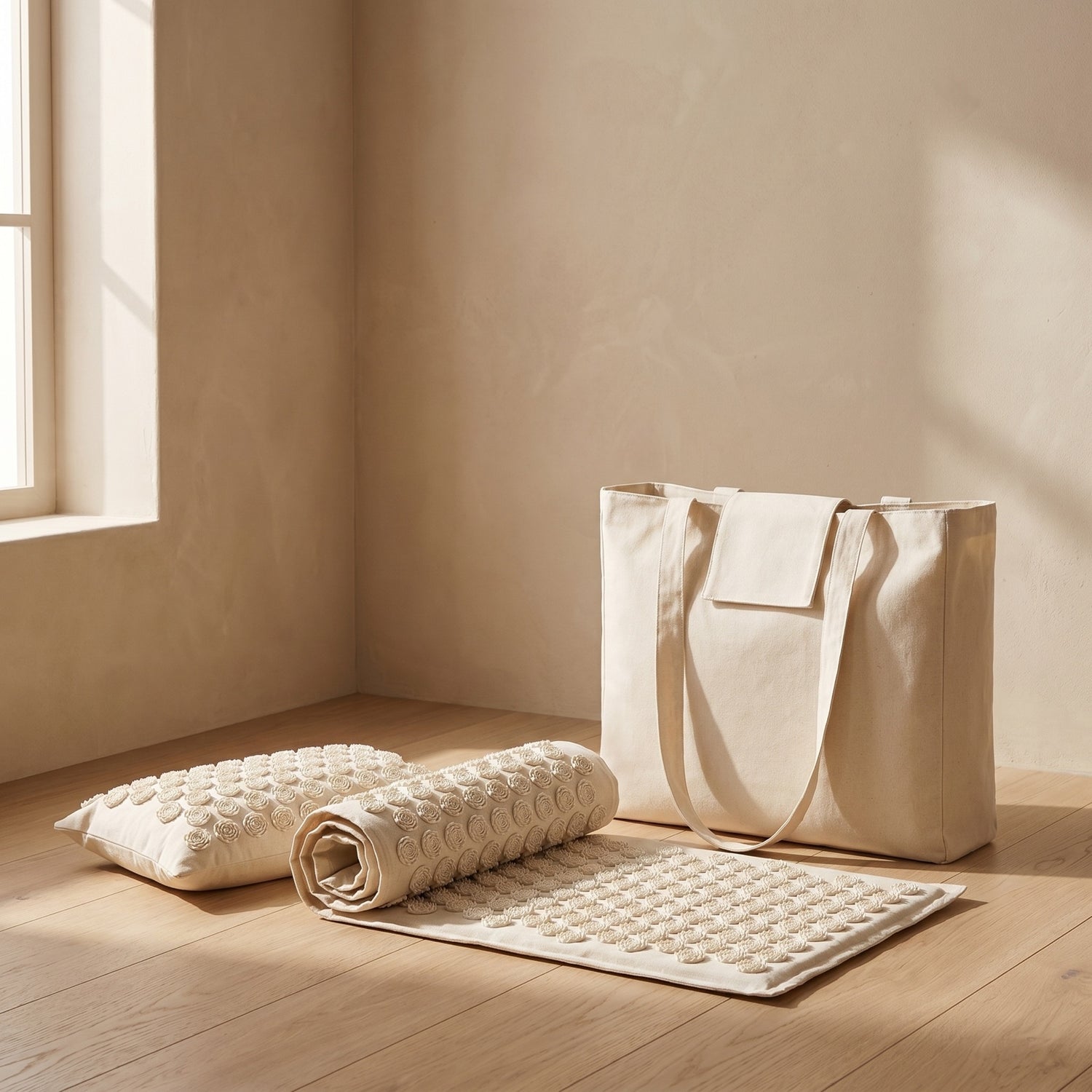 Restora complete set — mat, acupressure pillow and carry tote (30-day risk-free)